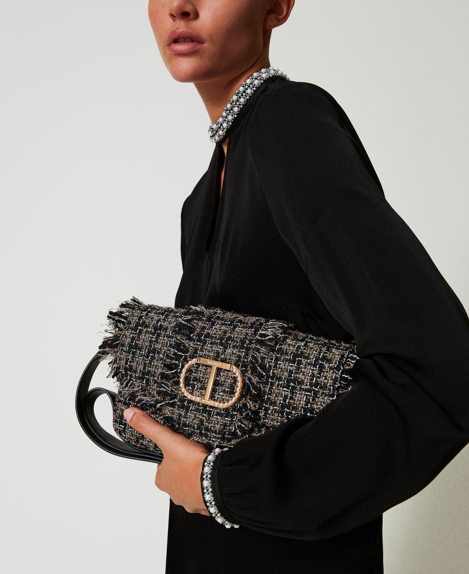 Twin Set Borsa a tracolla 'Amie' media in tweed Outlet