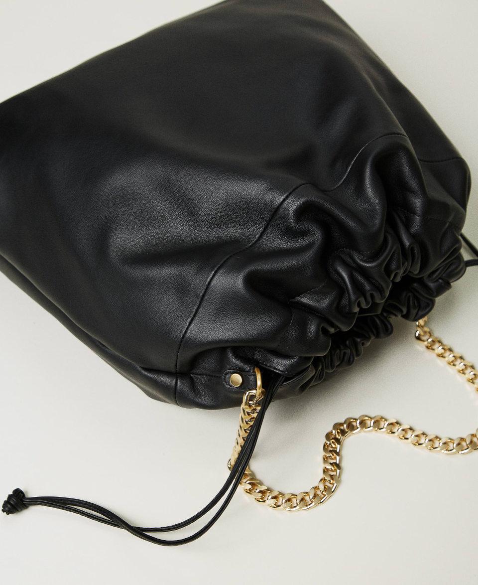 Twin Set Borsa shopper grande in pelle con coulisse Vendite Flash