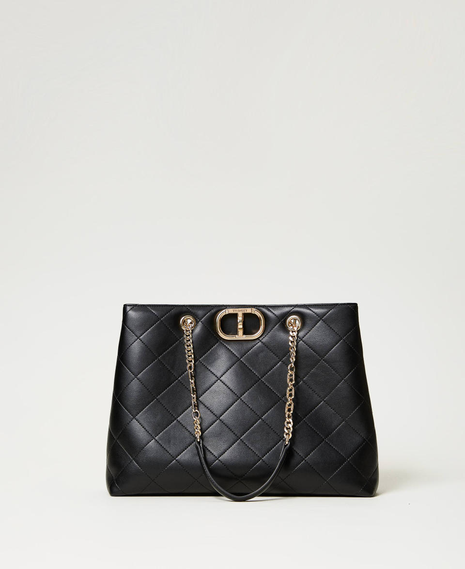 Twin Set Borsa shopper con chiusura Oval T Moda