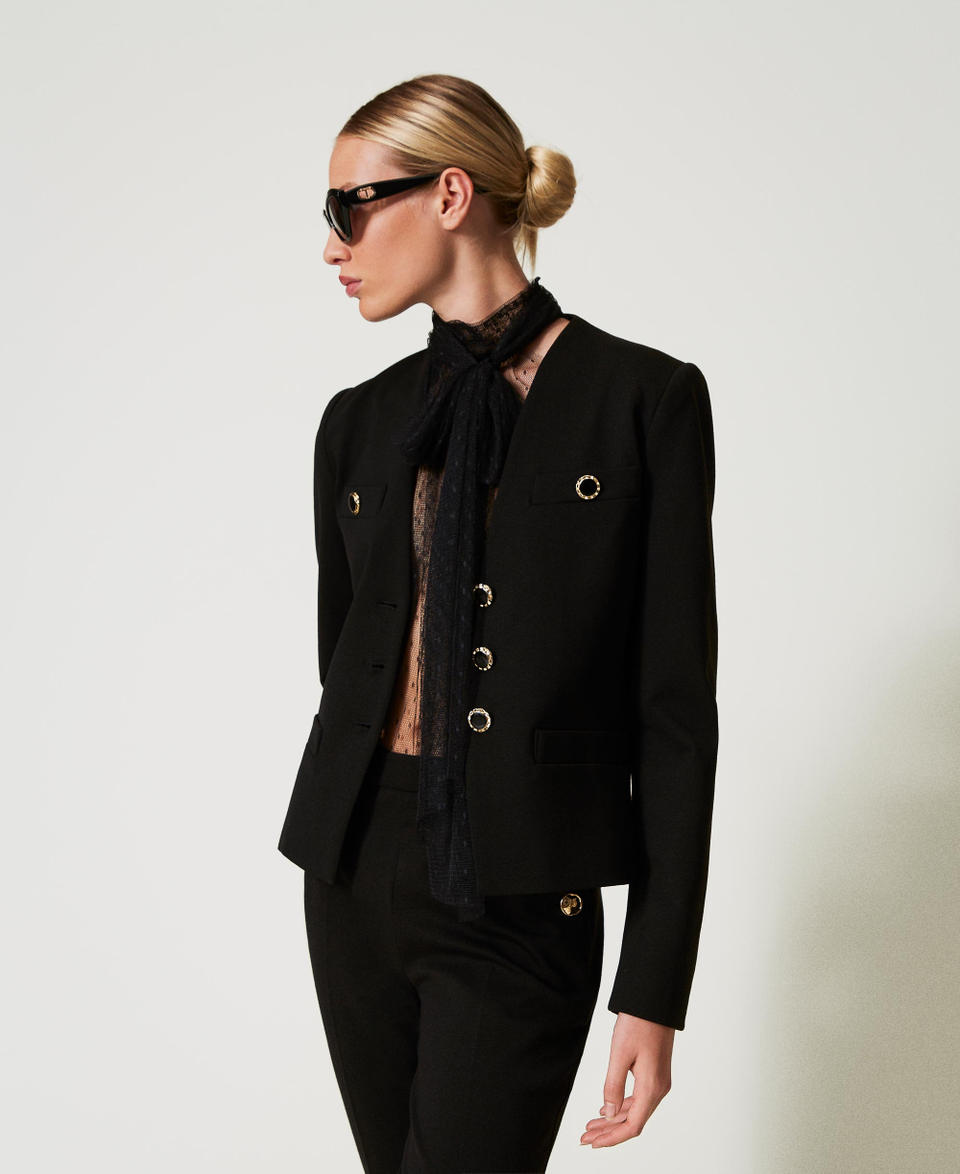 Twin Set Giacca blazer con bottoni gioiello In Linea