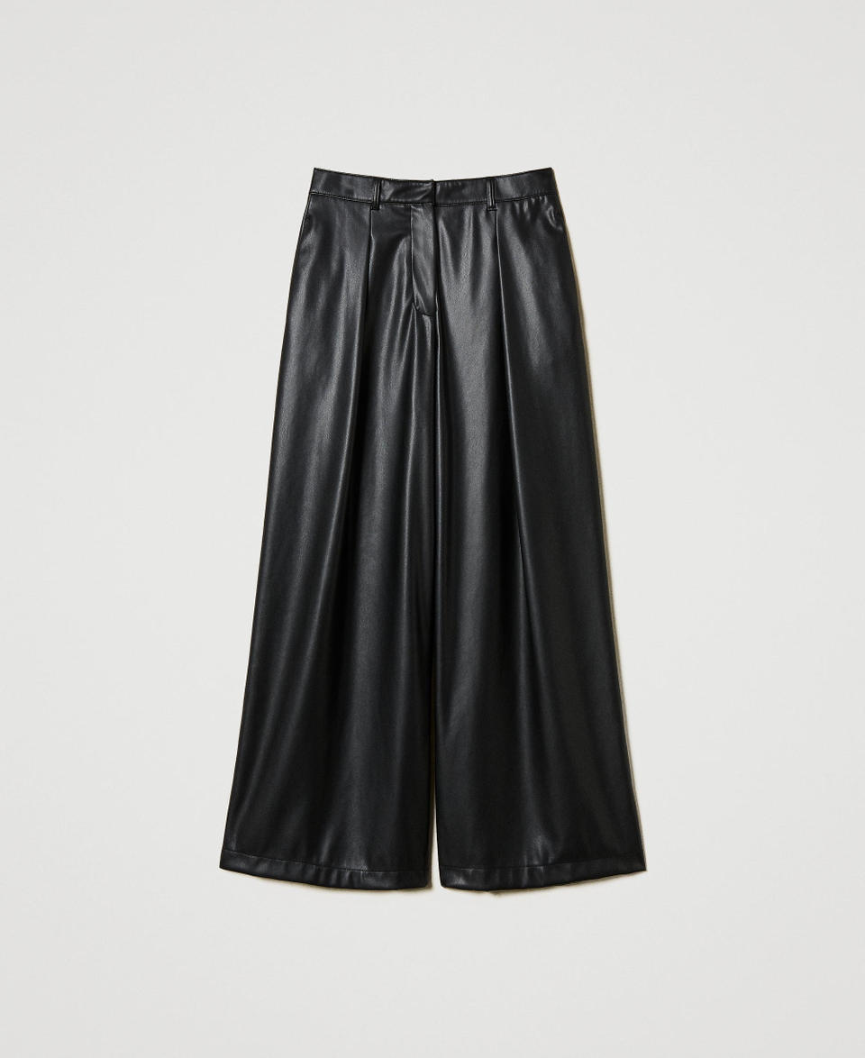 Twin Set Pantaloni wide leg effetto pelle Nuovo