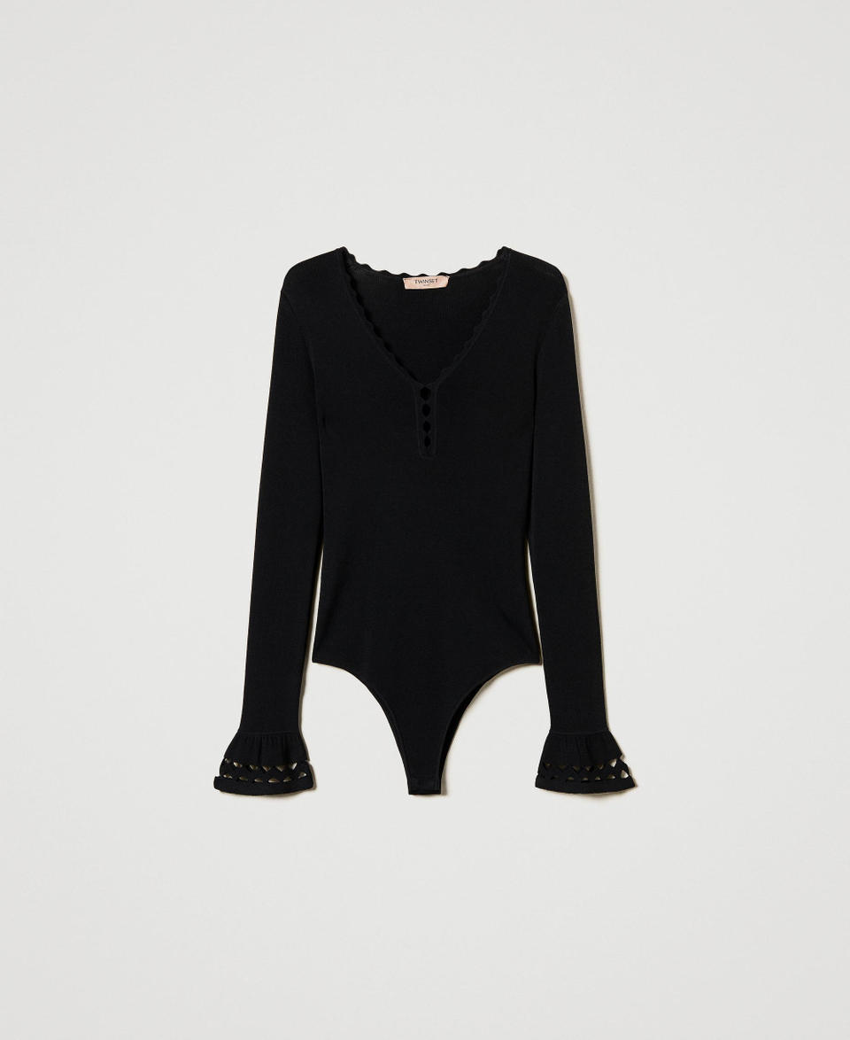 Twin Set Body in maglia con motivo geometrico Vendita