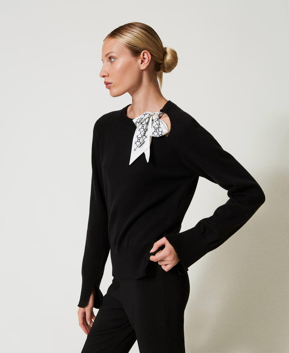 Twin Set Maglia con foulard logato Promozione
