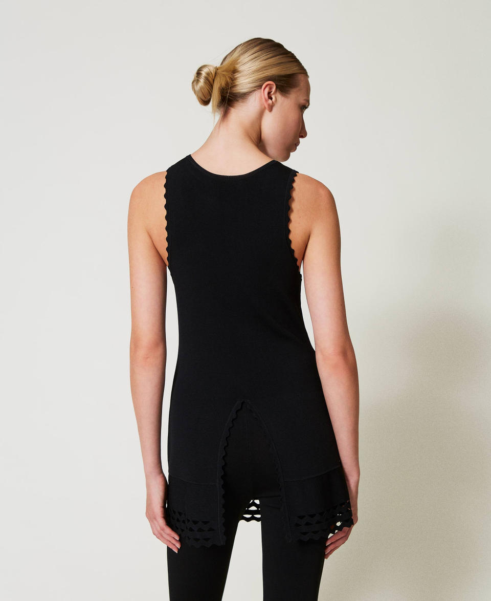 Twin Set Top doppio uso in maglia con trafori Pezzi Unici