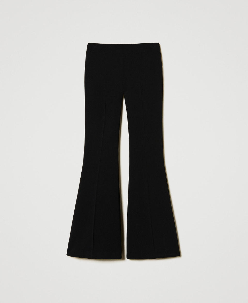 Twin Set Pantaloni flare in crêpe fluido Fino Al -60%