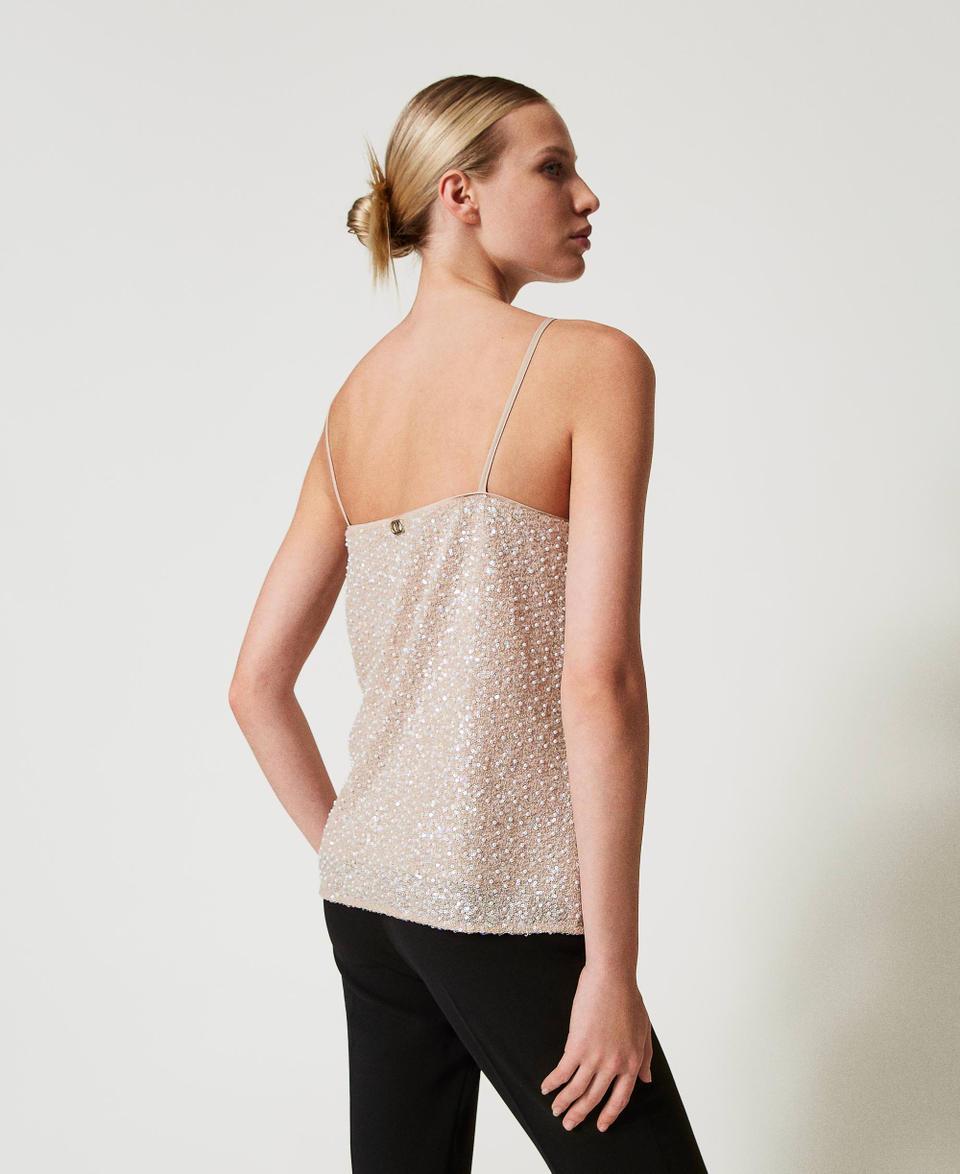 Twin Set Top con paillettes e perle Shopping Online