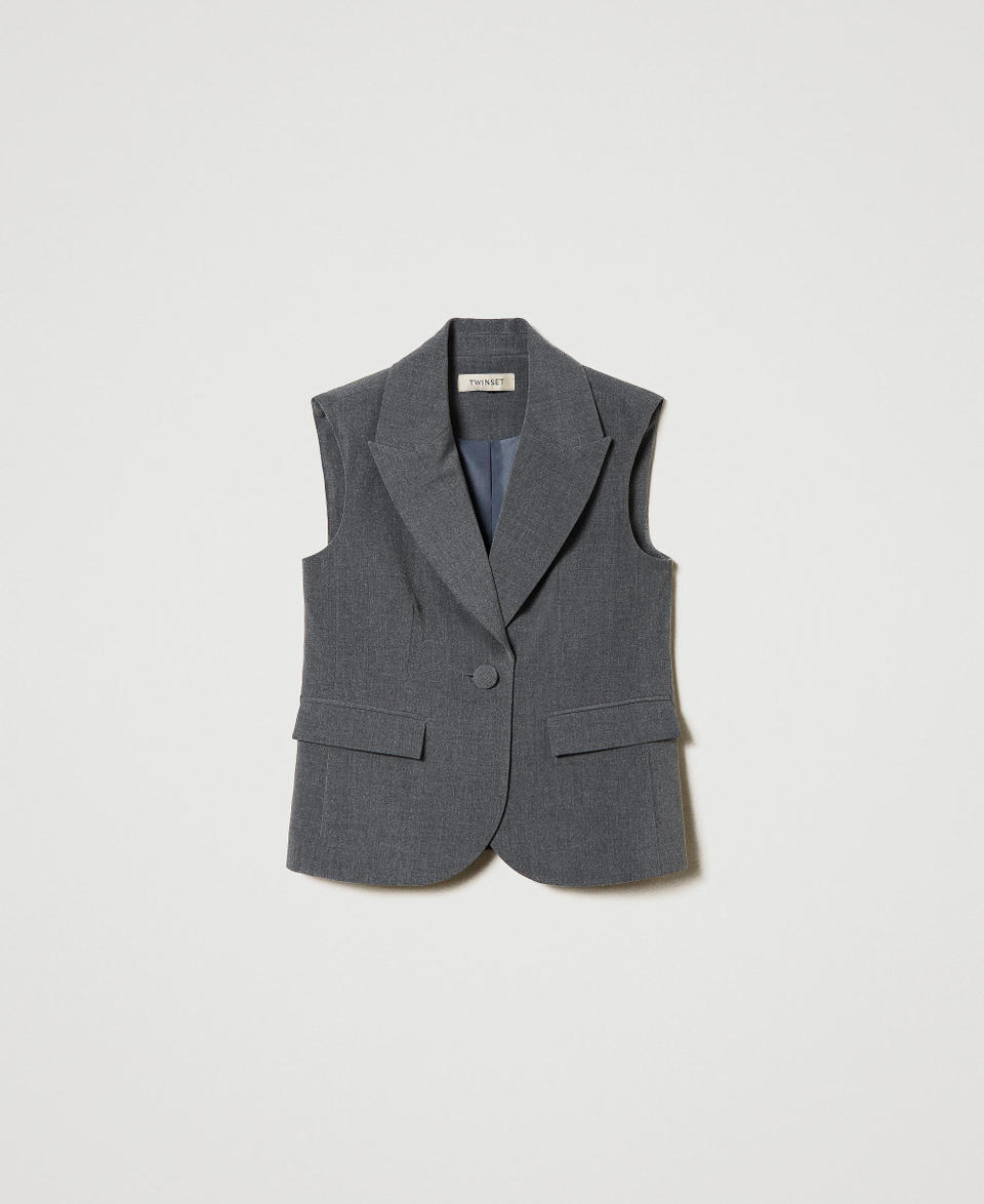 Twin Set Gilet monopetto in flanella Novità