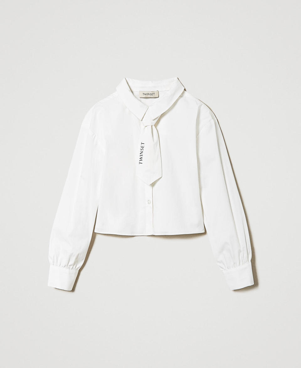 Twin Set Camicia in popeline con cravatta Sconto