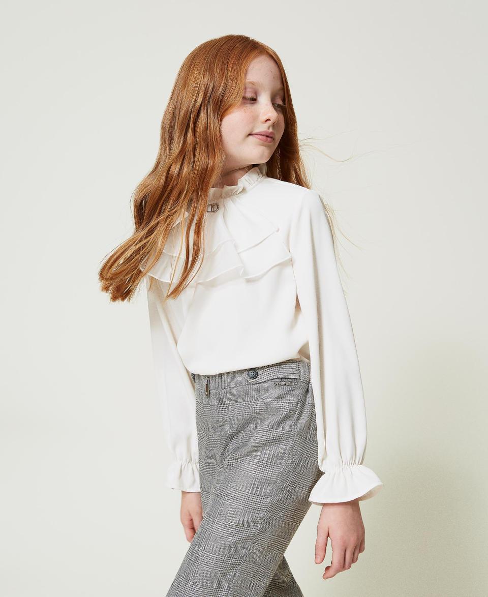 Twin Set Blusa in crêpe de Chine con jabot Outlet