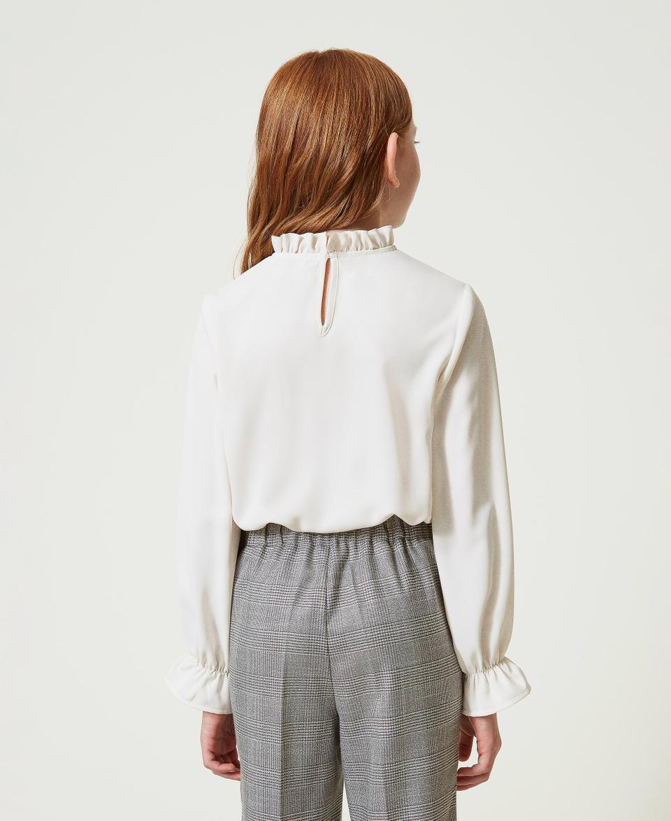 Twin Set Blusa in crêpe de Chine con jabot Outlet
