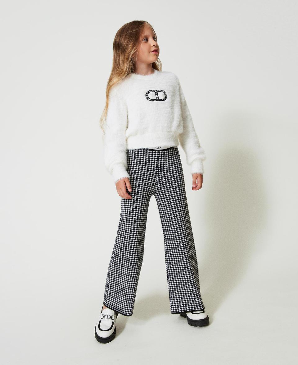 Twin Set Pantaloni in maglia jacquard pied de poule