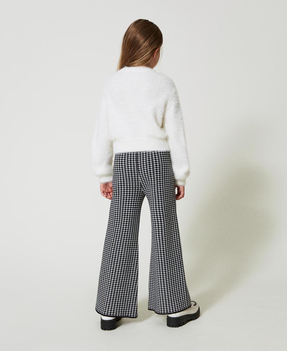 Twin Set Pantaloni in maglia jacquard pied de poule In Vendita