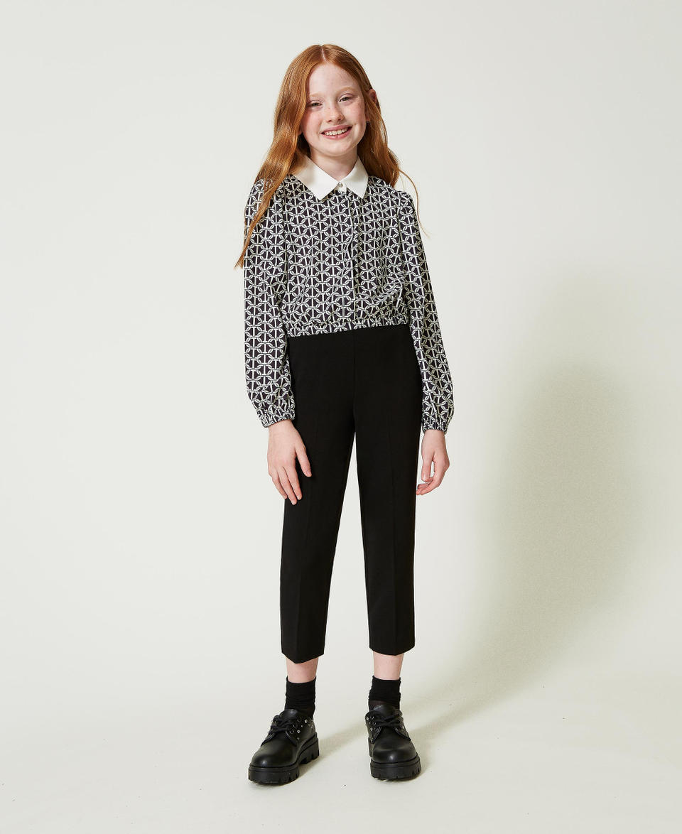 Twin Set Pantaloni a sigaretta in flanella Vendita Calda