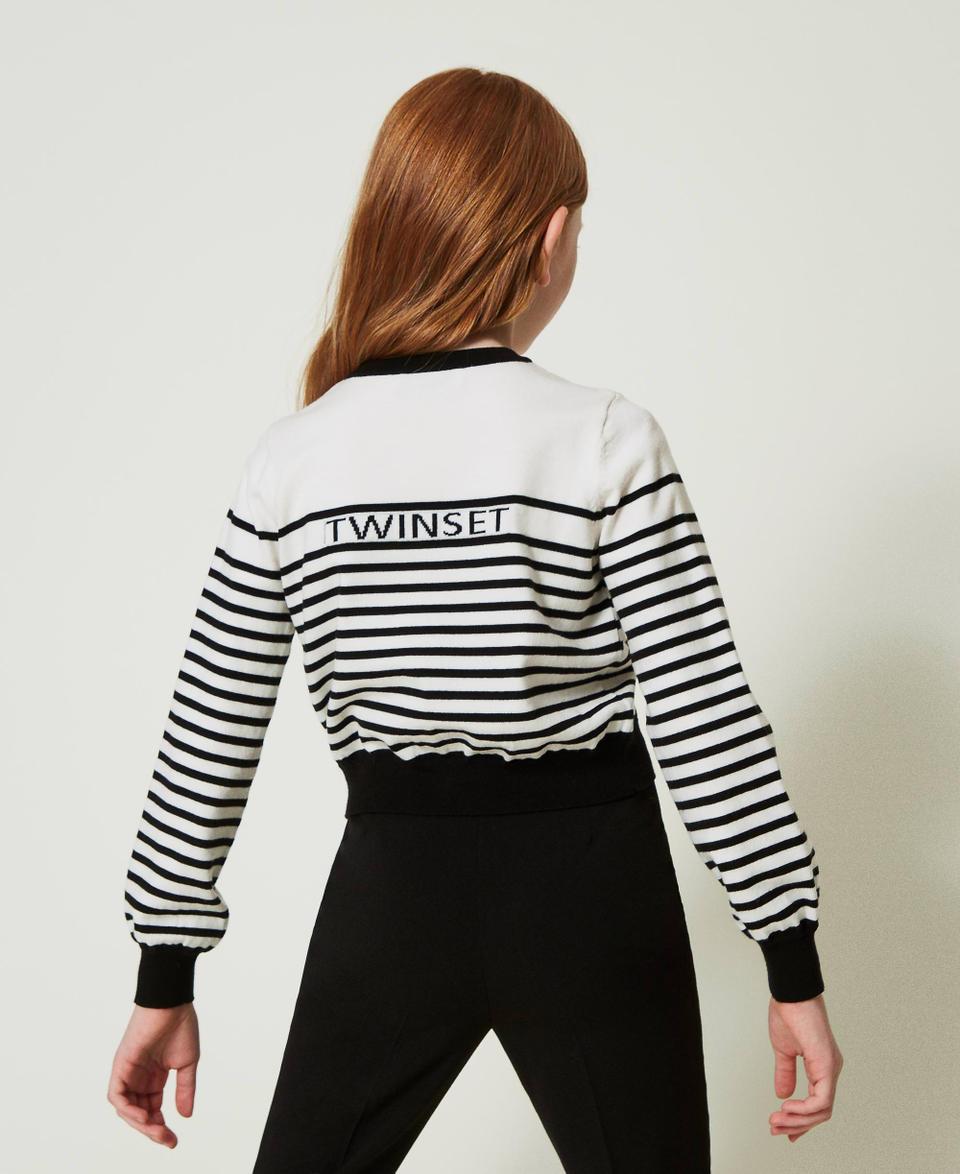 Twin Set Cardigan a righe con logo jacquard I Più Venduti