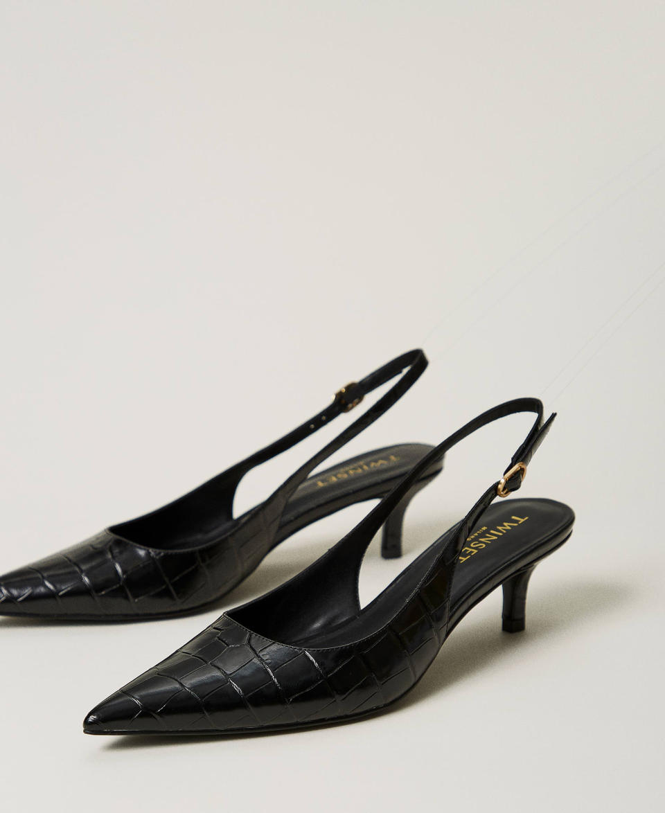 Twin Set Décolleté sling back a stampa cocco 2025