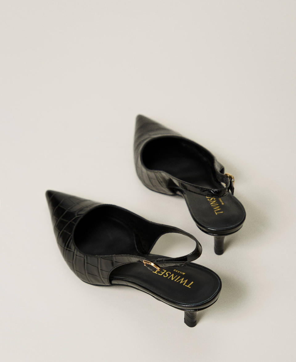 Twin Set Décolleté sling back a stampa cocco 2025