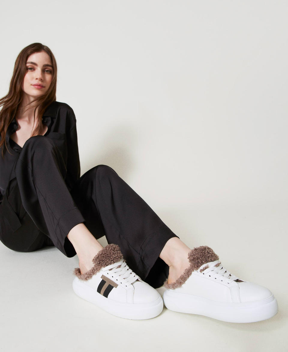 Twin Set Sneakers slide con faux fur 2025