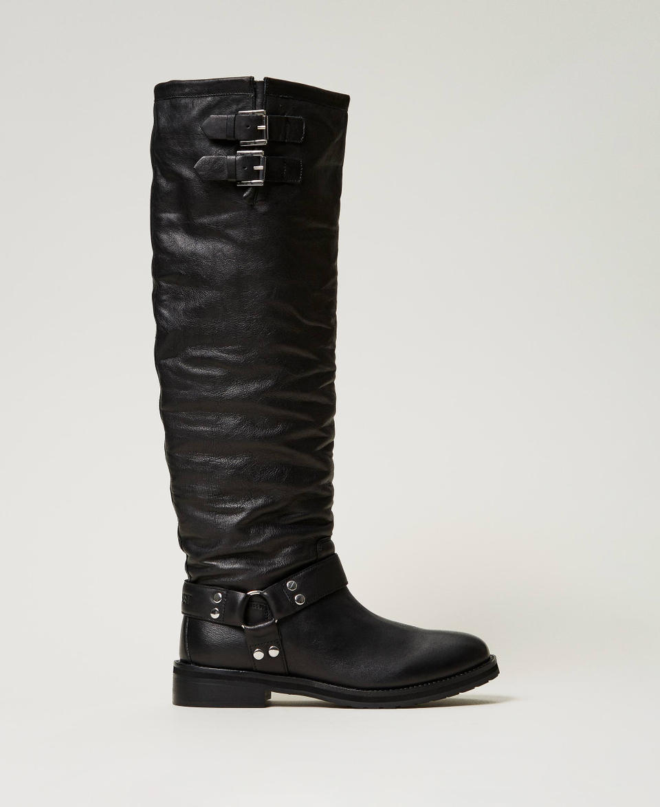 Twin Set Stivali alti 'Darcy' in pelle con cinturini Vendita