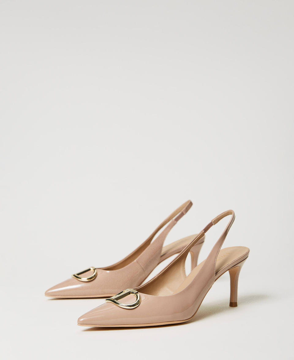 Twin Set Décolleté sling back in vernice Promozione