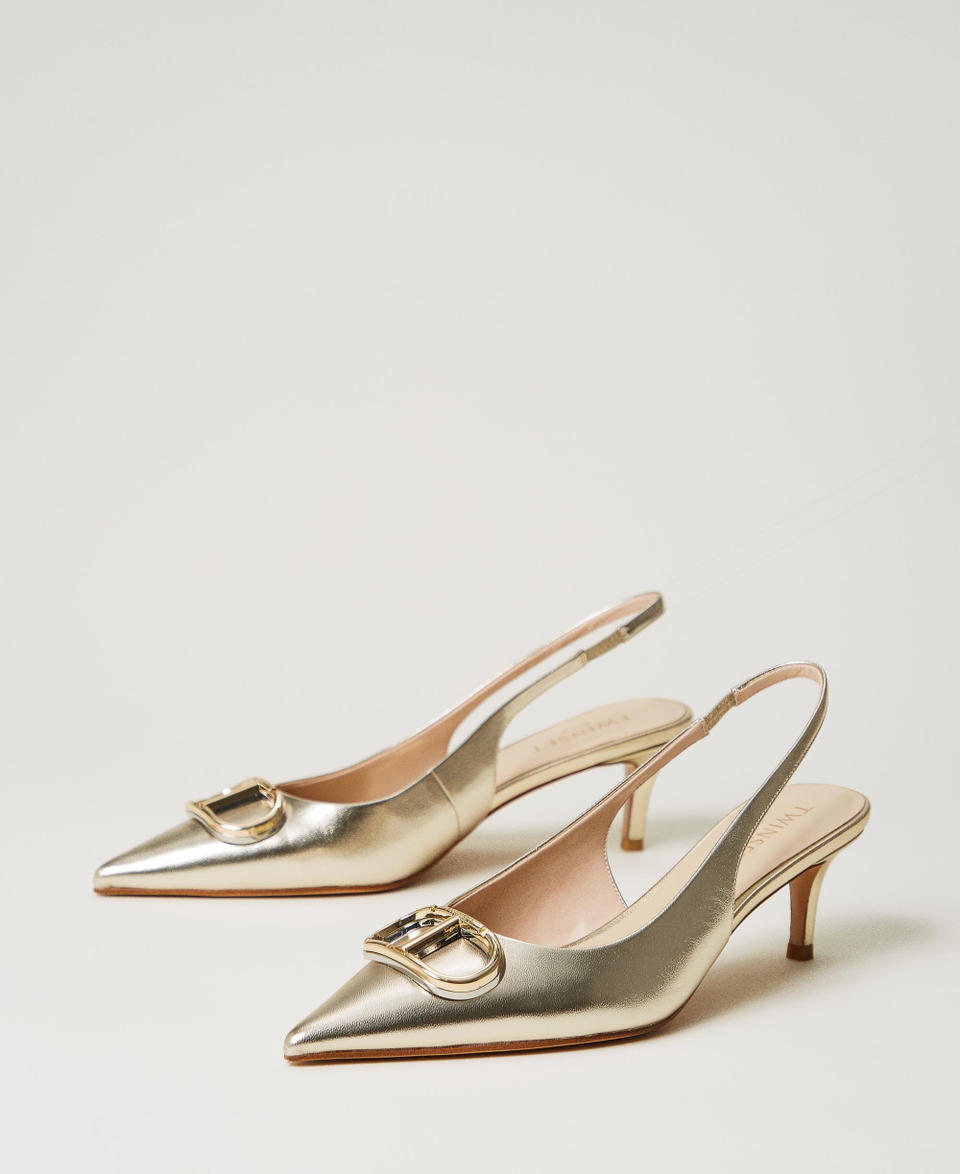 Twin Set Décolleté sling back con Oval T Pezzi Unici