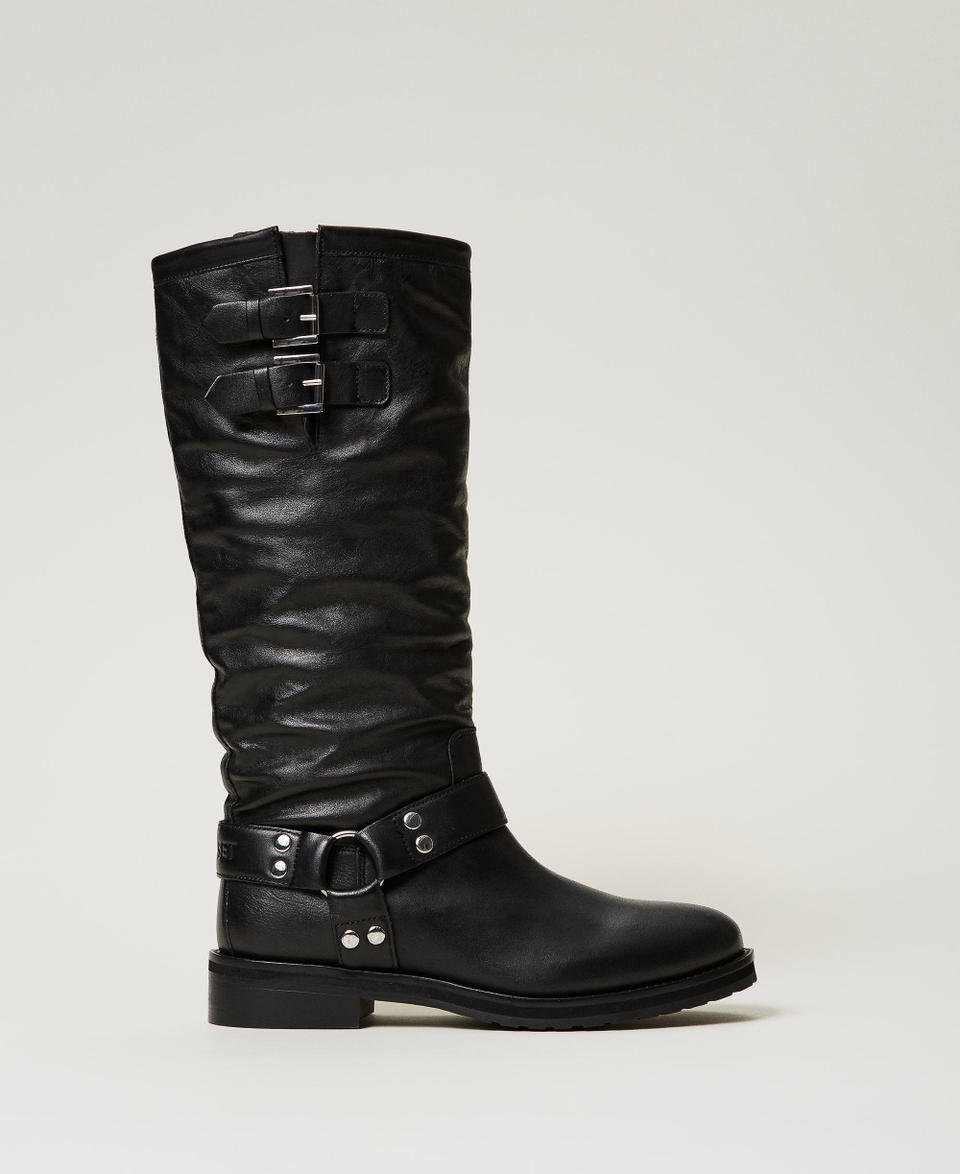 Twin Set Stivali biker 'Darcy' in pelle con cinturini Qualità Garantita