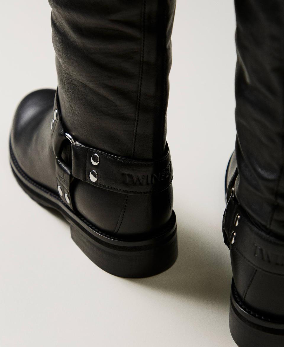 Twin Set Stivali biker 'Darcy' in pelle con cinturini Qualità Garantita