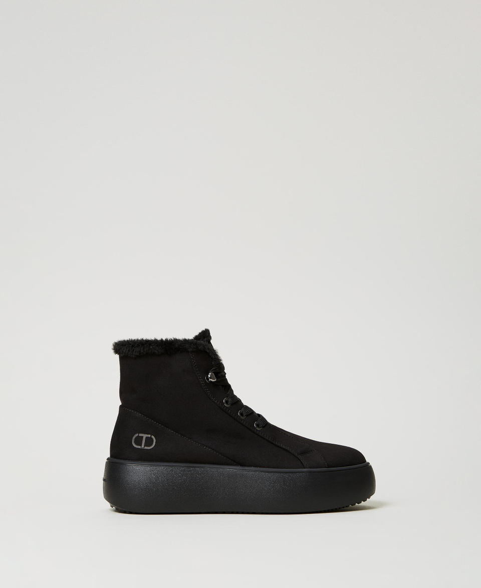 Twin Set Sneakers alta con faux fur