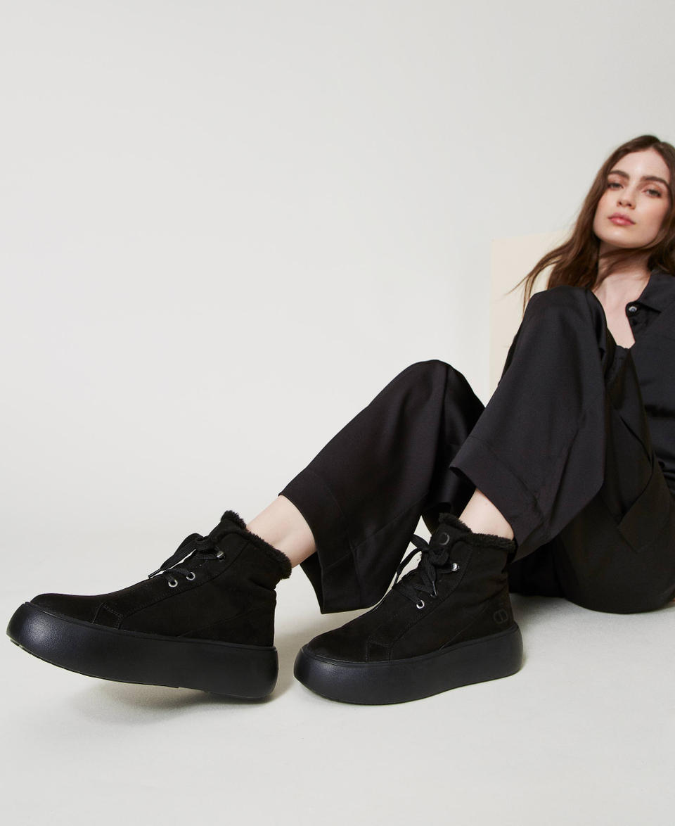 Twin Set Sneakers alta con faux fur Negozi Online