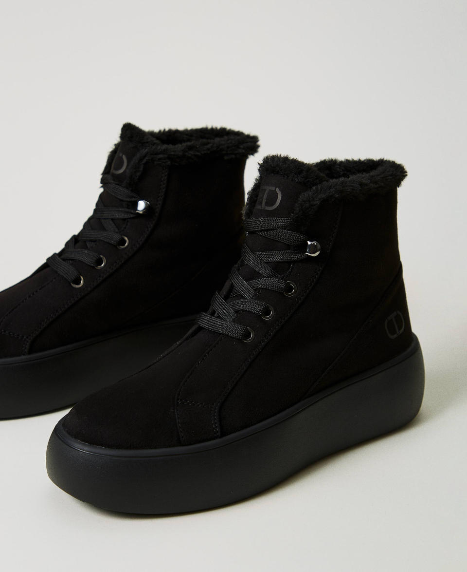 Twin Set Sneakers alta con faux fur Negozi Online