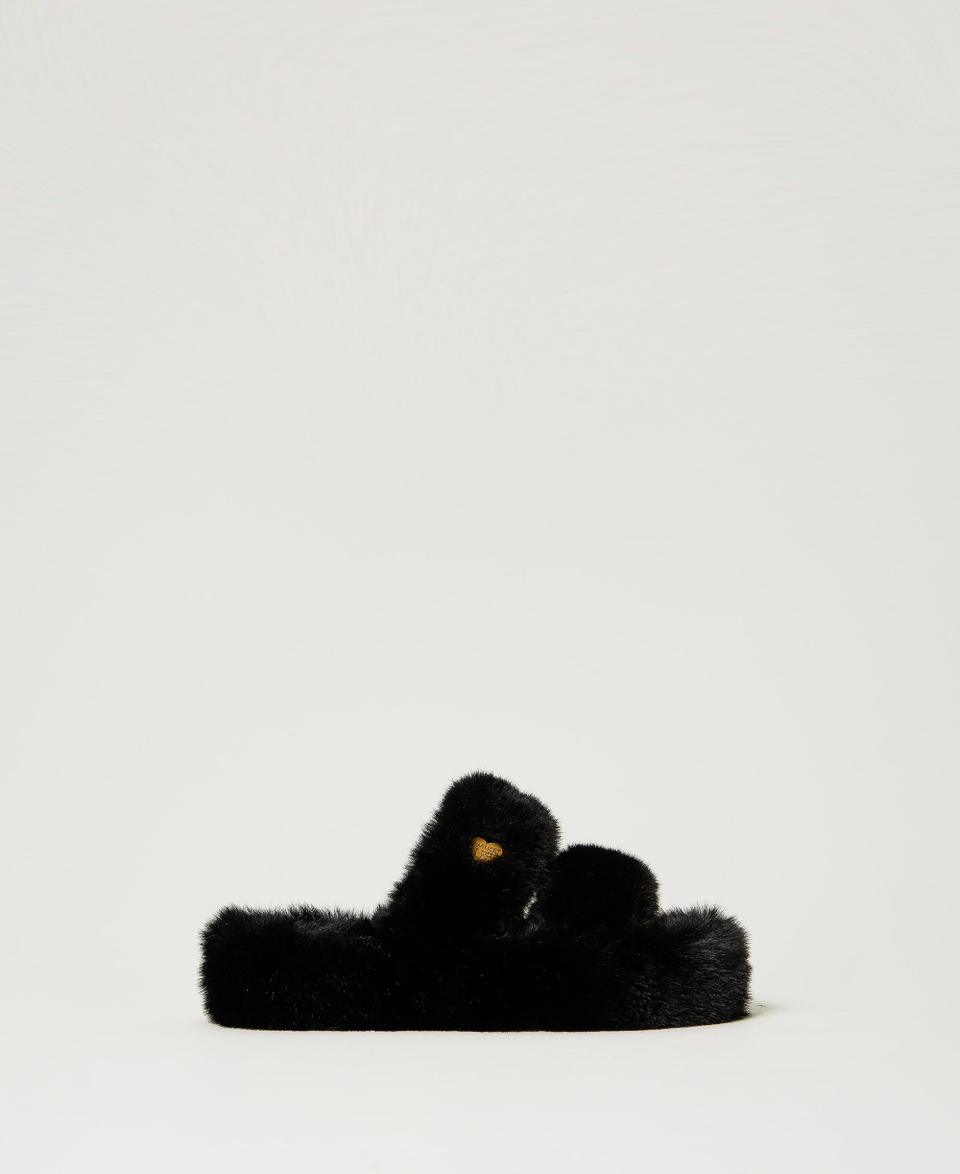 Twin Set Sandali slide in faux fur