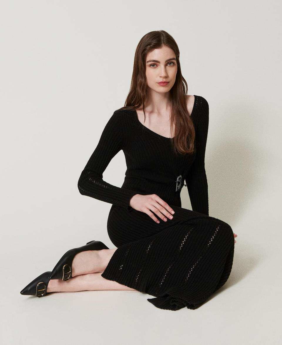 Twin Set Ballerine in pelle con Oval T Saldi
