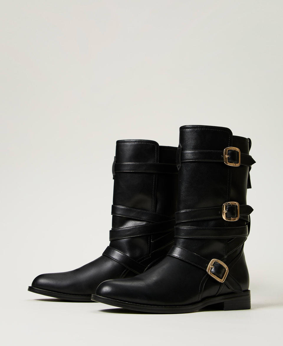 Twin Set Stivali biker con cinturini Hotsell