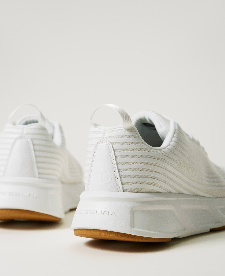 Twin Set Sneakers Fessura a righe con logo Vendita Calda