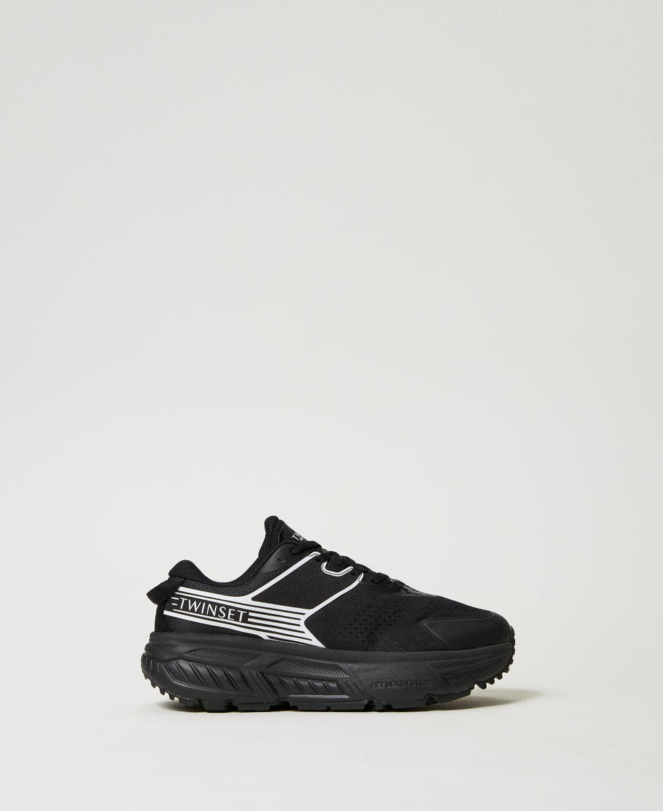 Twin Set Sneakers Fessura a righe con logo a contrasto Saldi Di Fabbrica