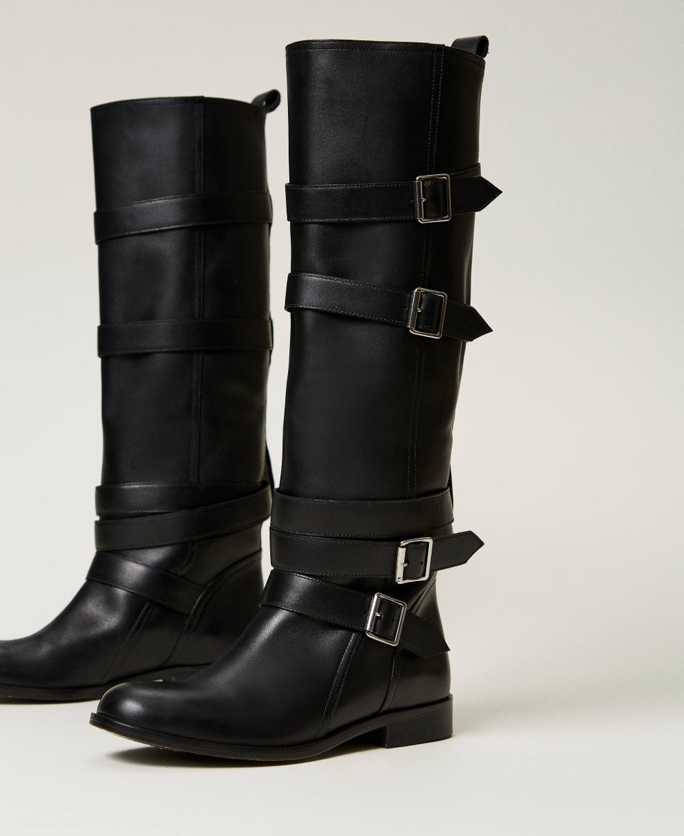 Twin Set Stivali in pelle con cinturini 2025