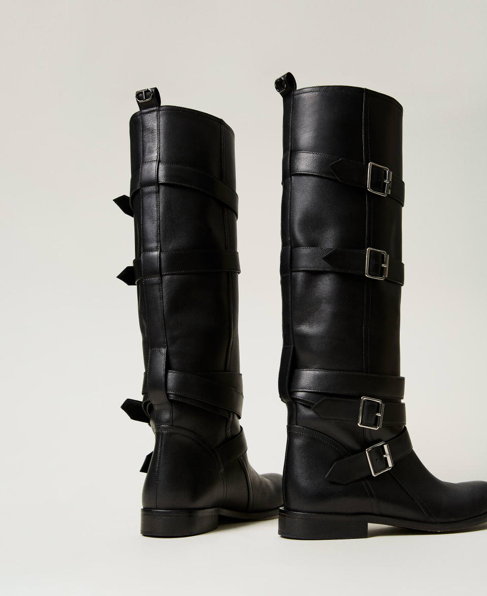 Twin Set Stivali in pelle con cinturini 2025