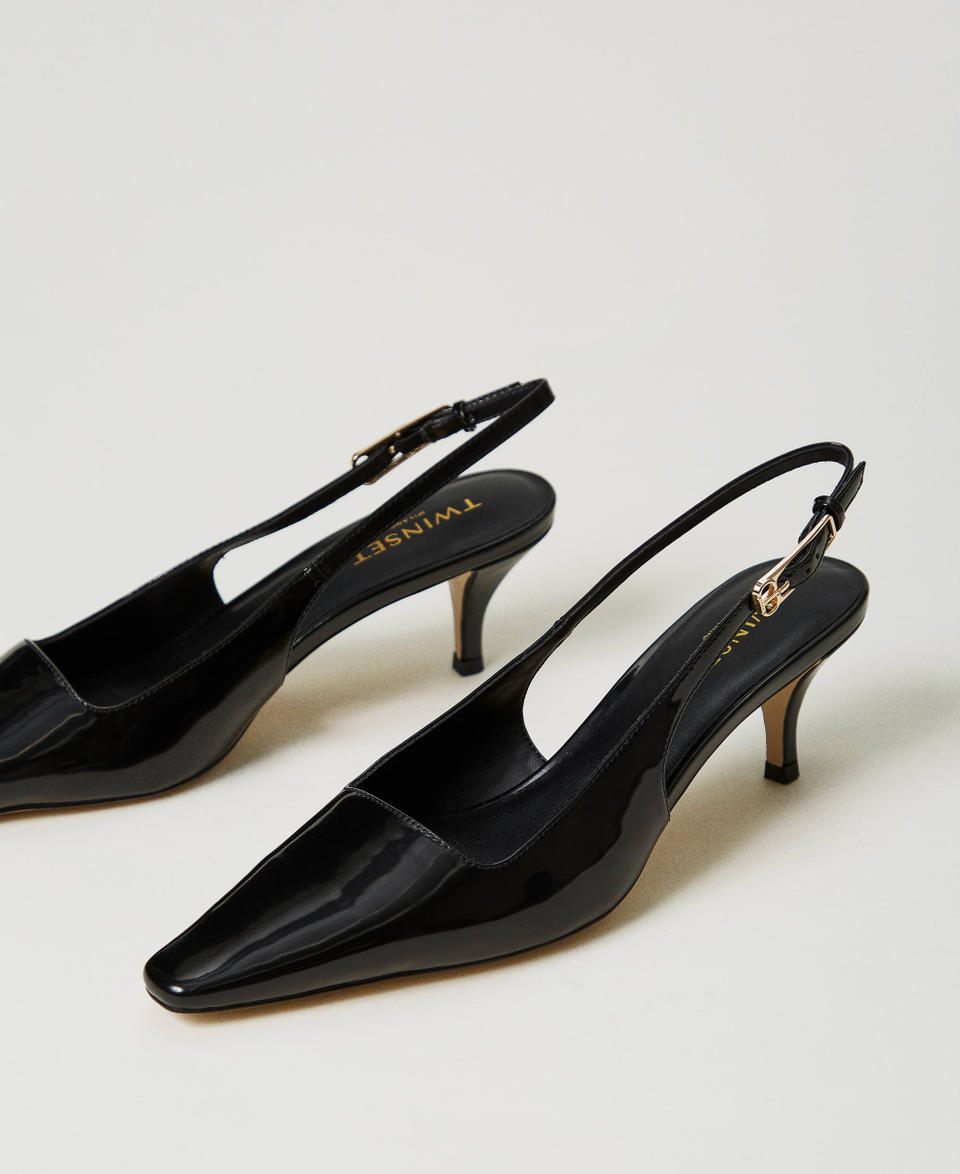Twin Set Décolleté sling back in vernice Italy