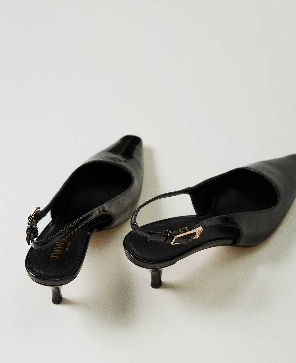 Twin Set Décolleté sling back in vernice Italy