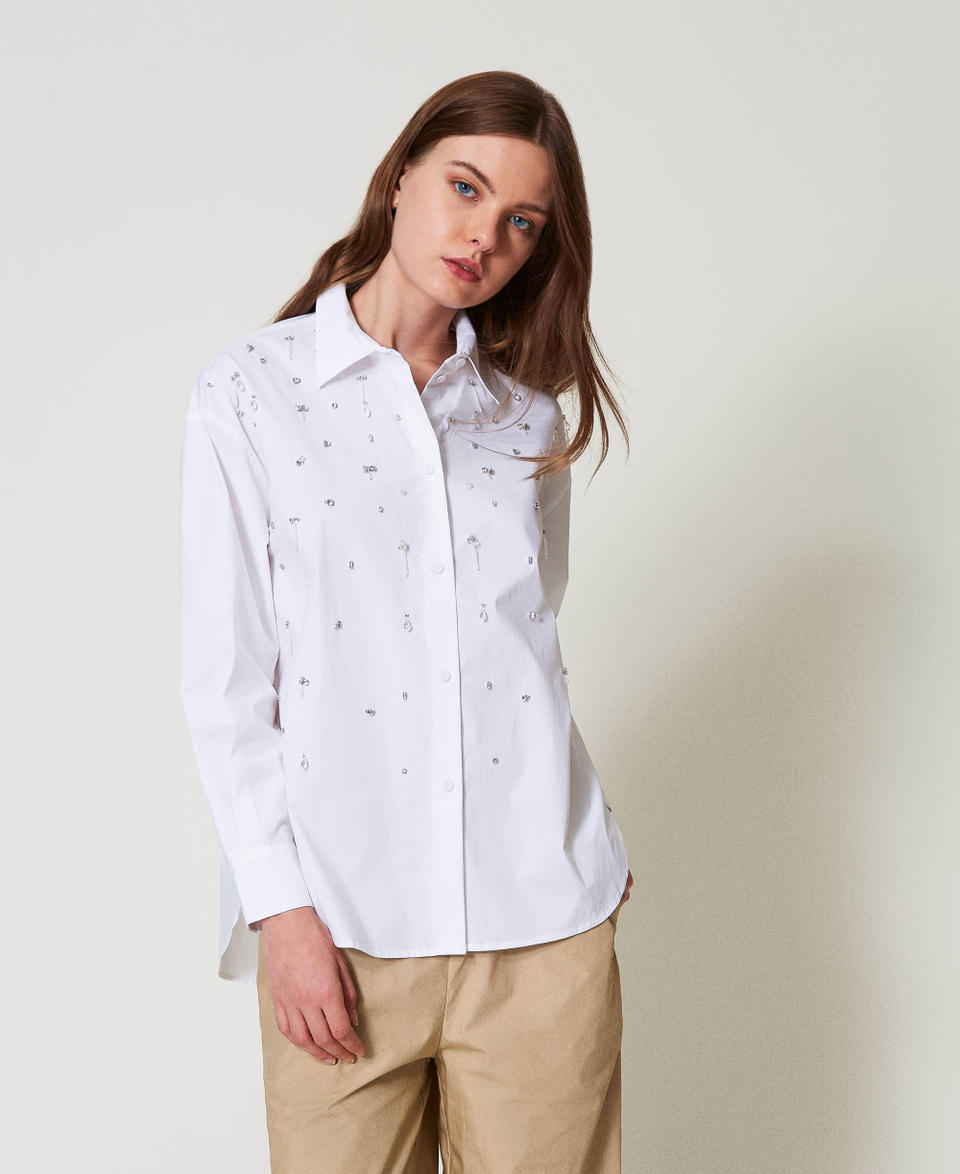 Twin Set Camicia con ricami a mano Spedizione Gratuita