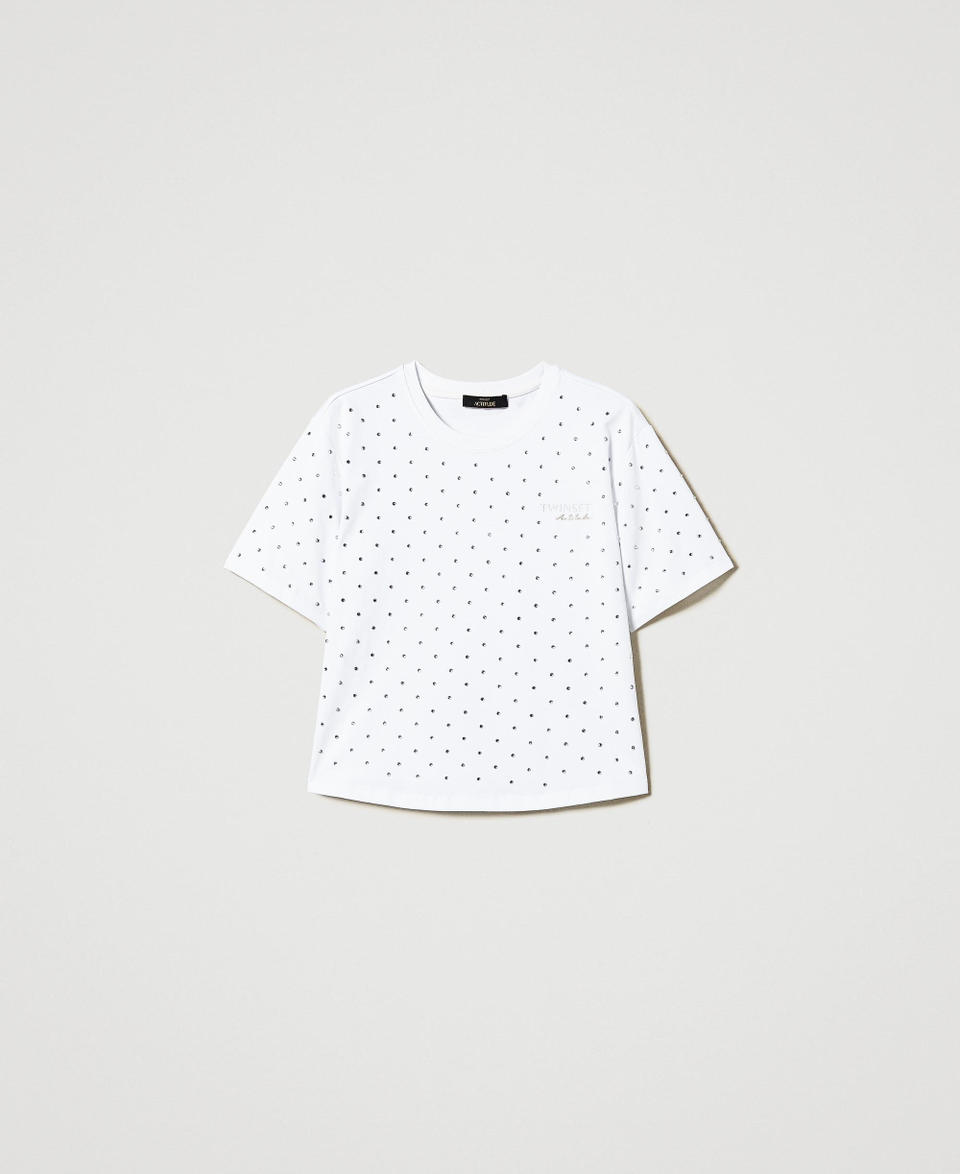 Twin Set T-shirt boxy con strass Soddisfazione Garantita