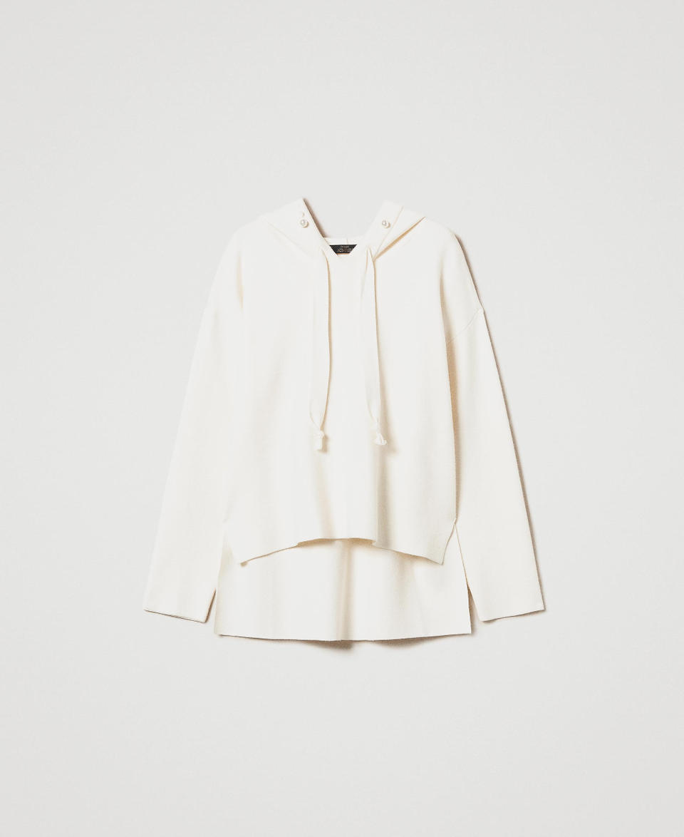 Twin Set Maglia con cappuccio e perle Shopping online