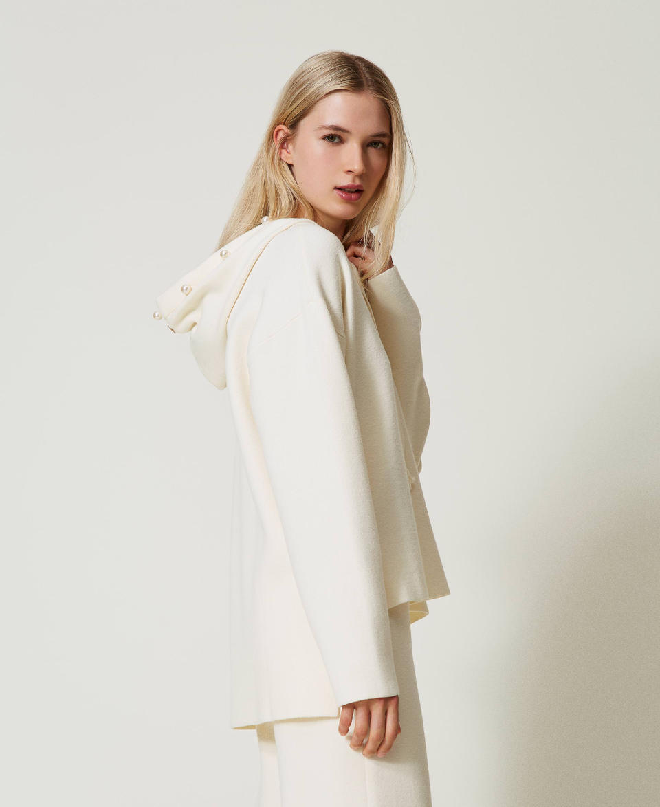 Twin Set Maglia con cappuccio e perle Shopping online