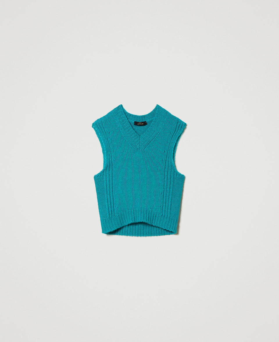 Twin Set Gilet in misto lana seamless Vendite stagionali