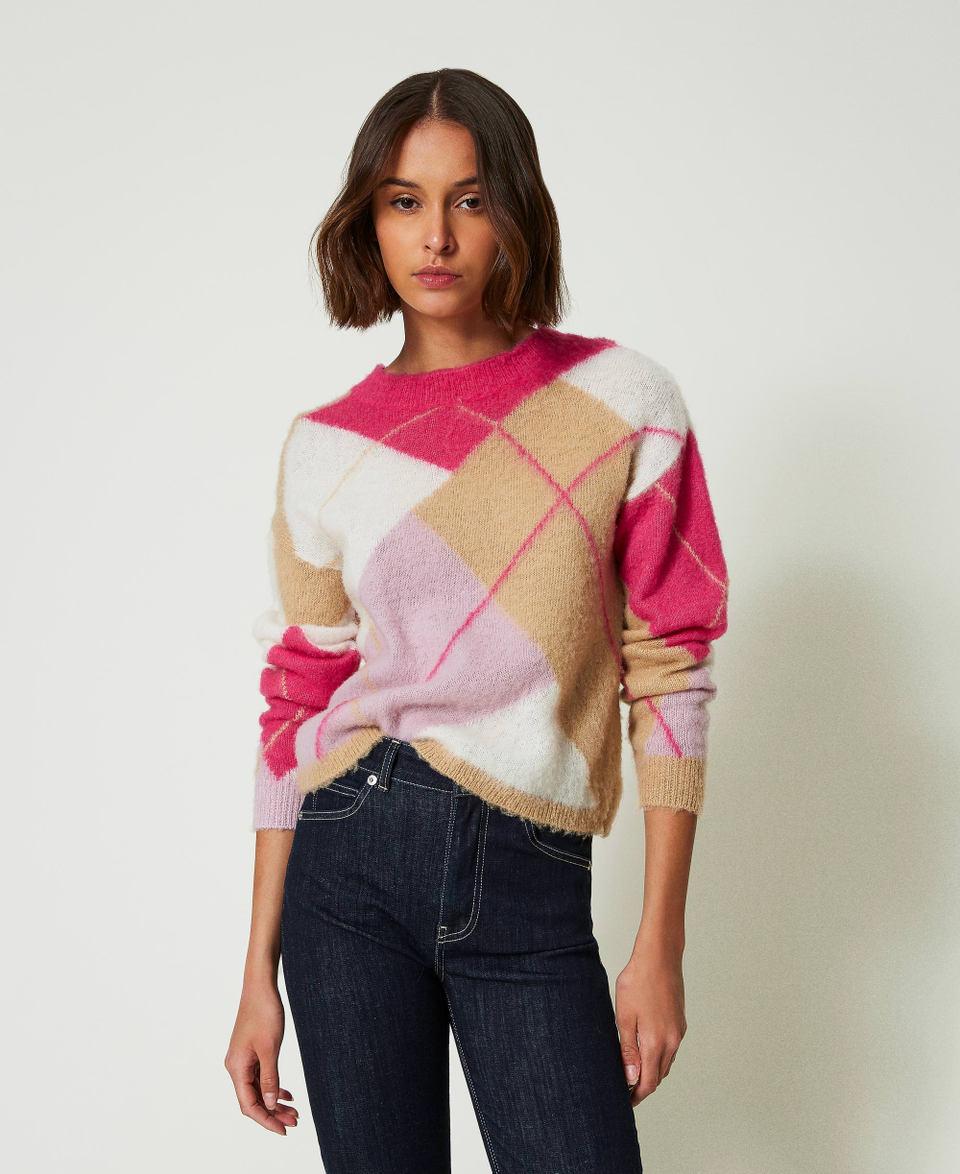 Twin Set Maglia jacquard argyle in misto lana Promozione Limitata