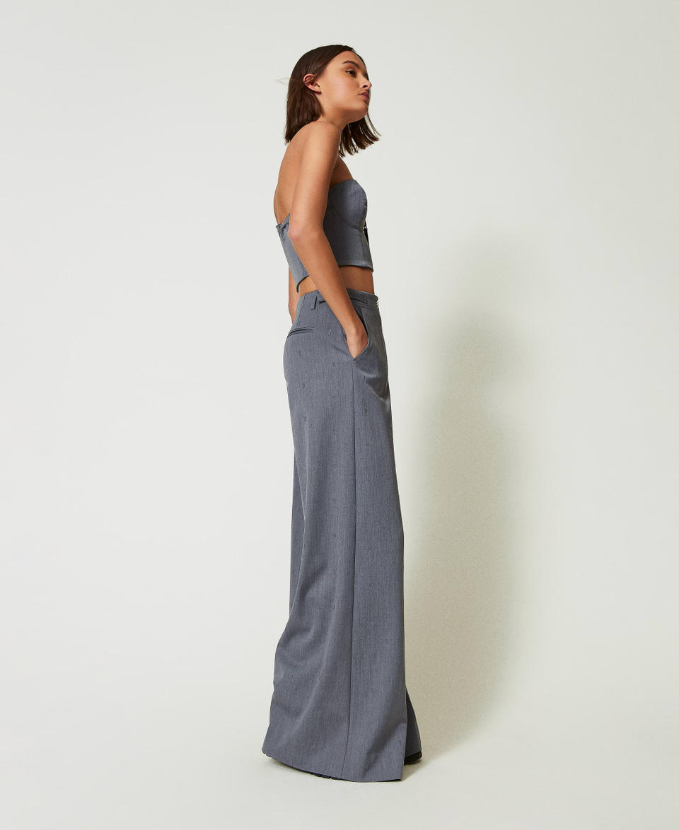 Twin Set Pantaloni a palazzo MYFO con ricamo Fino Al -60%