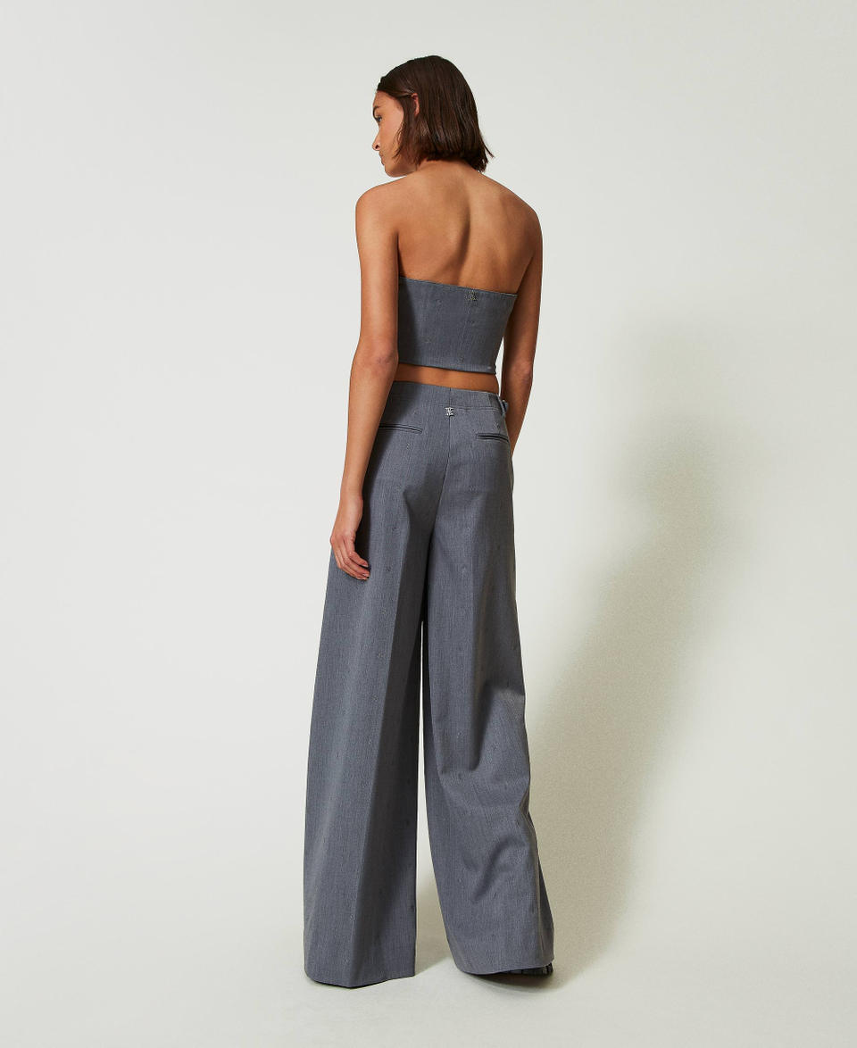 Twin Set Pantaloni a palazzo MYFO con ricamo Fino Al -60%