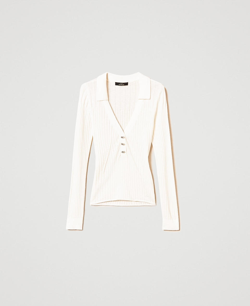 Twin Set Maglia a coste con ricamo Shopping Online