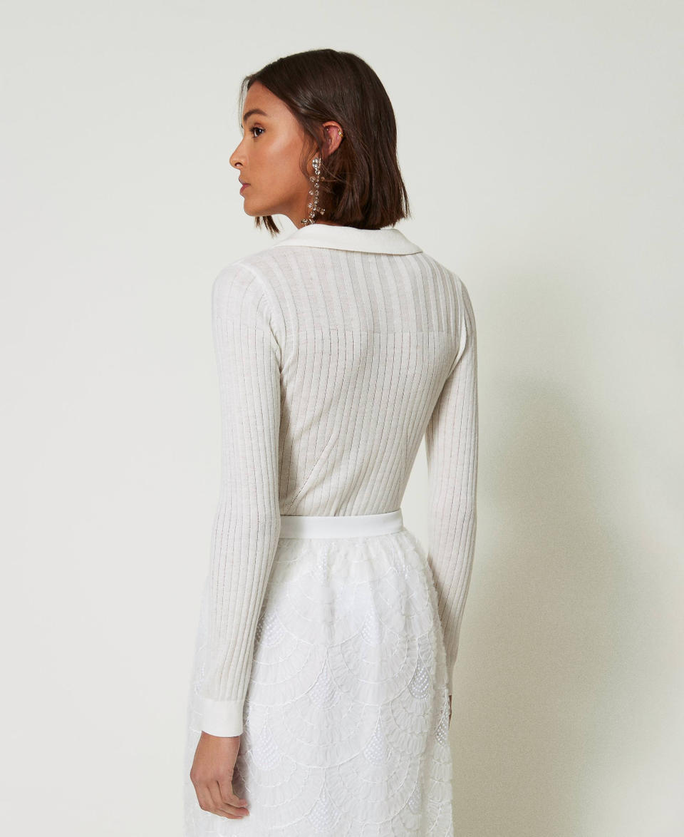 Twin Set Maglia a coste con ricamo Shopping Online