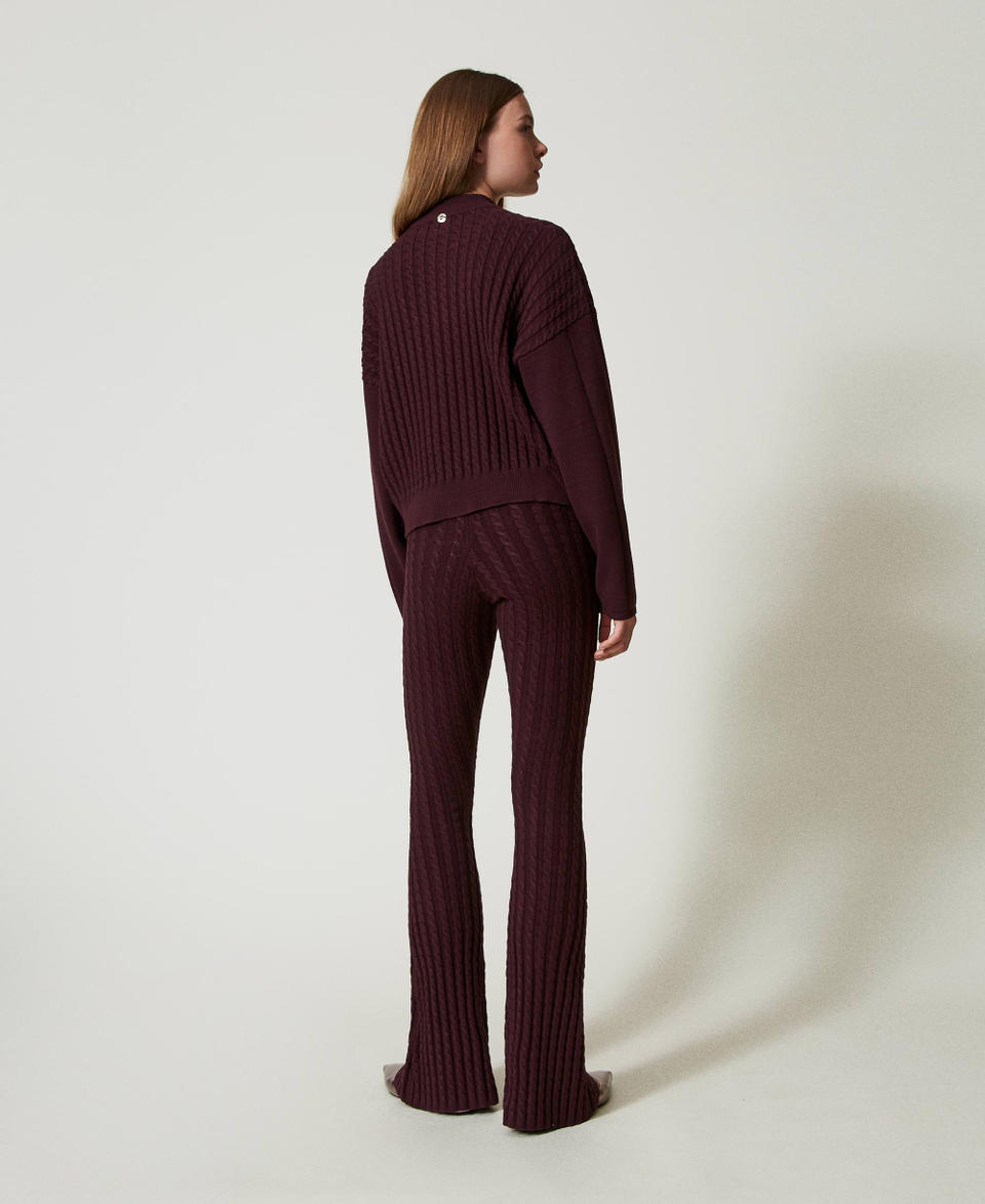 Twin Set Pantaloni flare in maglia a trecce Prezzo Ridotto