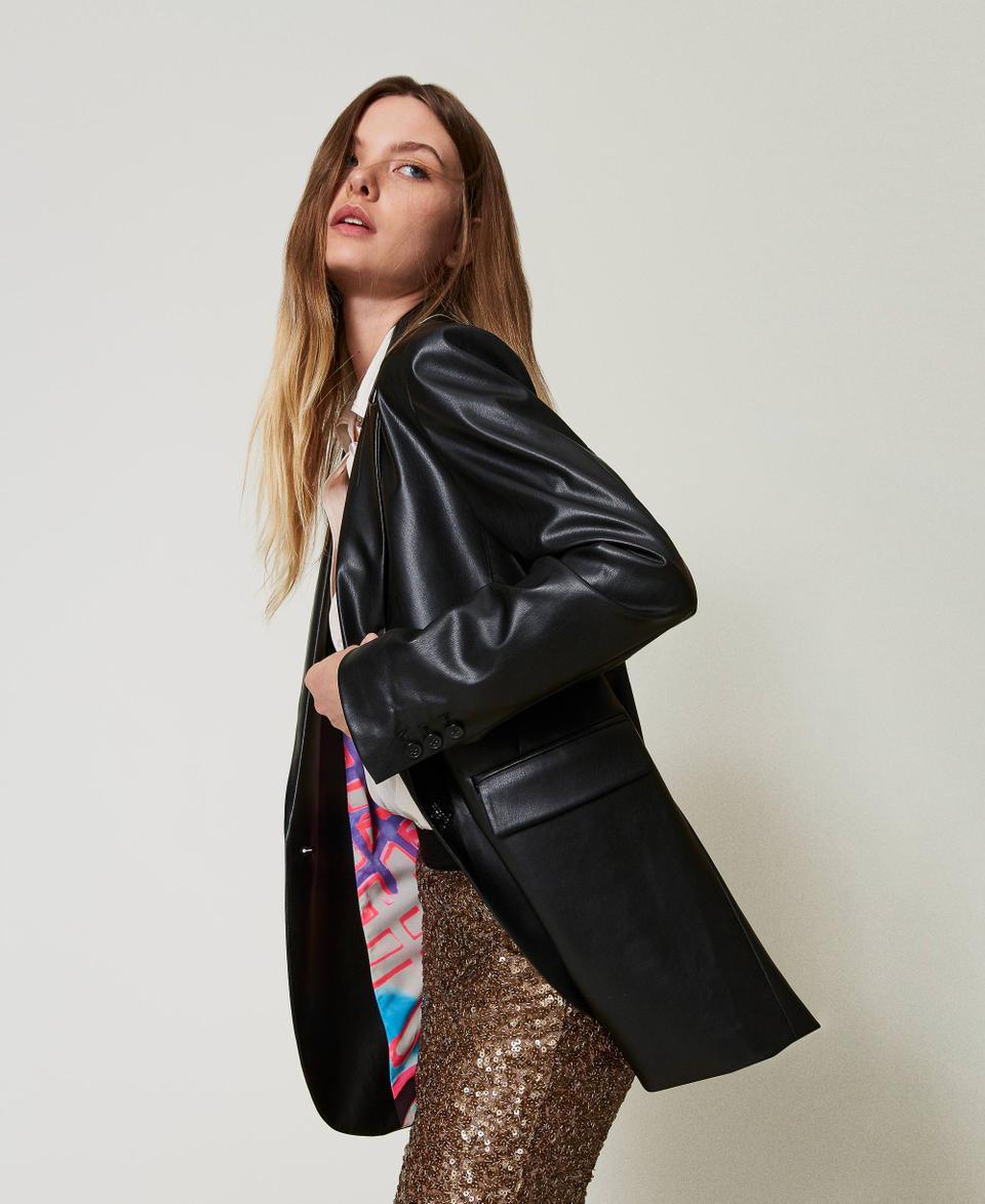 Twin Set Giacca blazer MYFO effetto pelle Sottocosto